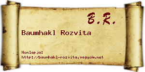 Baumhakl Rozvita névjegykártya